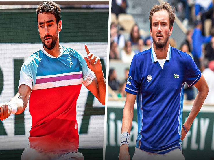 Video tennis Cilic - Medvedev: 3 set choáng váng, số 2 thế giới gục ngã (Vòng 4 Roland Garros)