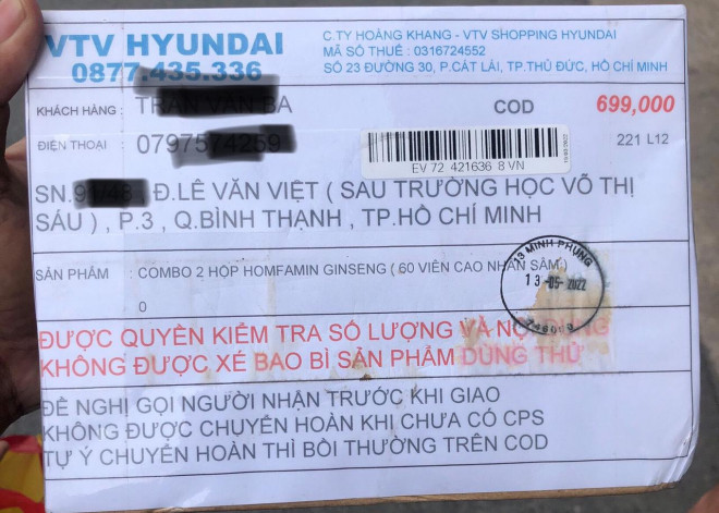 Phiếu thu của công ty Hoàng Khang mạo danh VTV-Hyundai