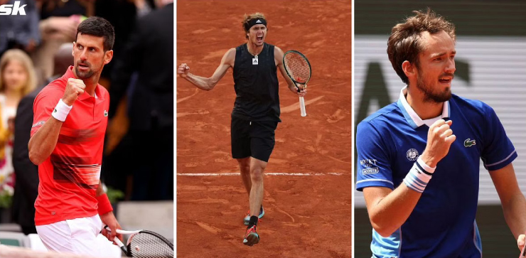 Zverev (giữa) không thể vô địch Roland Garros 2022, vị trí số 1 thế giới sẽ thuộc về Medvedev vào ngày 13/6