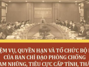 Tin tức trong ngày - Bộ máy BCĐ phòng chống tham nhũng, tiêu cực cấp tỉnh, thành gồm những ai?