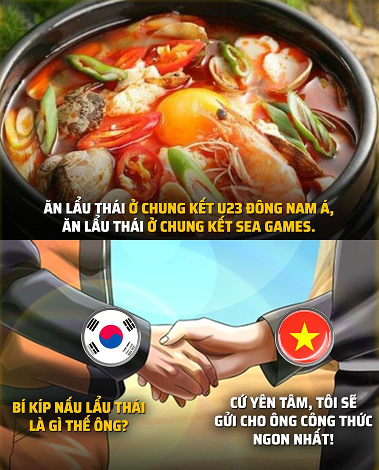 U23 Việt Nam chia sẻ bí kíp nấu lẩu Thái cho U23 Hàn Quốc.