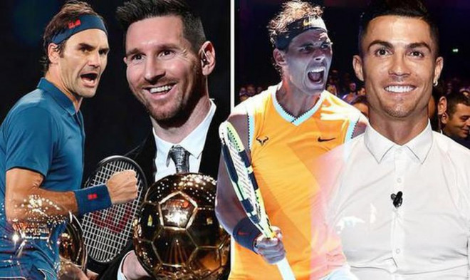 Roger Federer và Rafael Nadal là hai tượng đài tennis tương tự Messi - Ronaldo của làng bóng đá thế giới. Ảnh: CGI