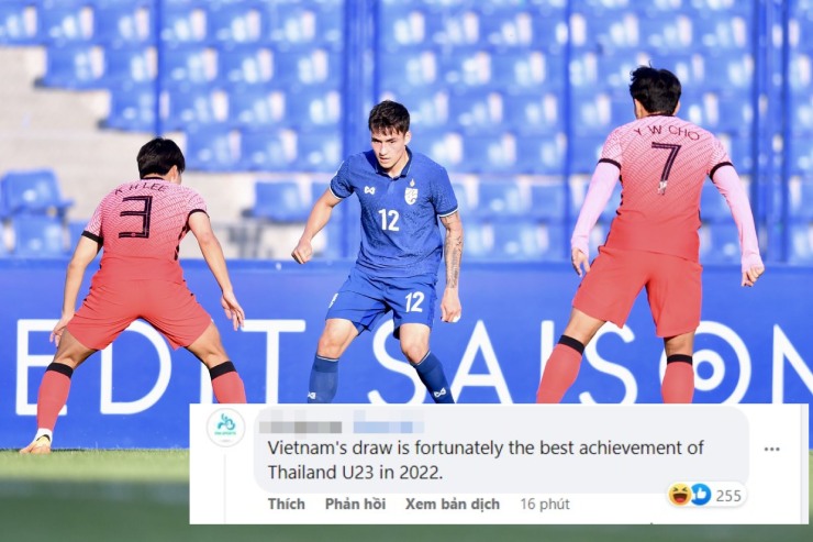 "Cầm hòa&nbsp;U23 Việt Nam là thành tựu lớn&nbsp;nhất của U23 Thái Lan trong năm 2022", fan Thái Lan mỉa mai đội nhà
