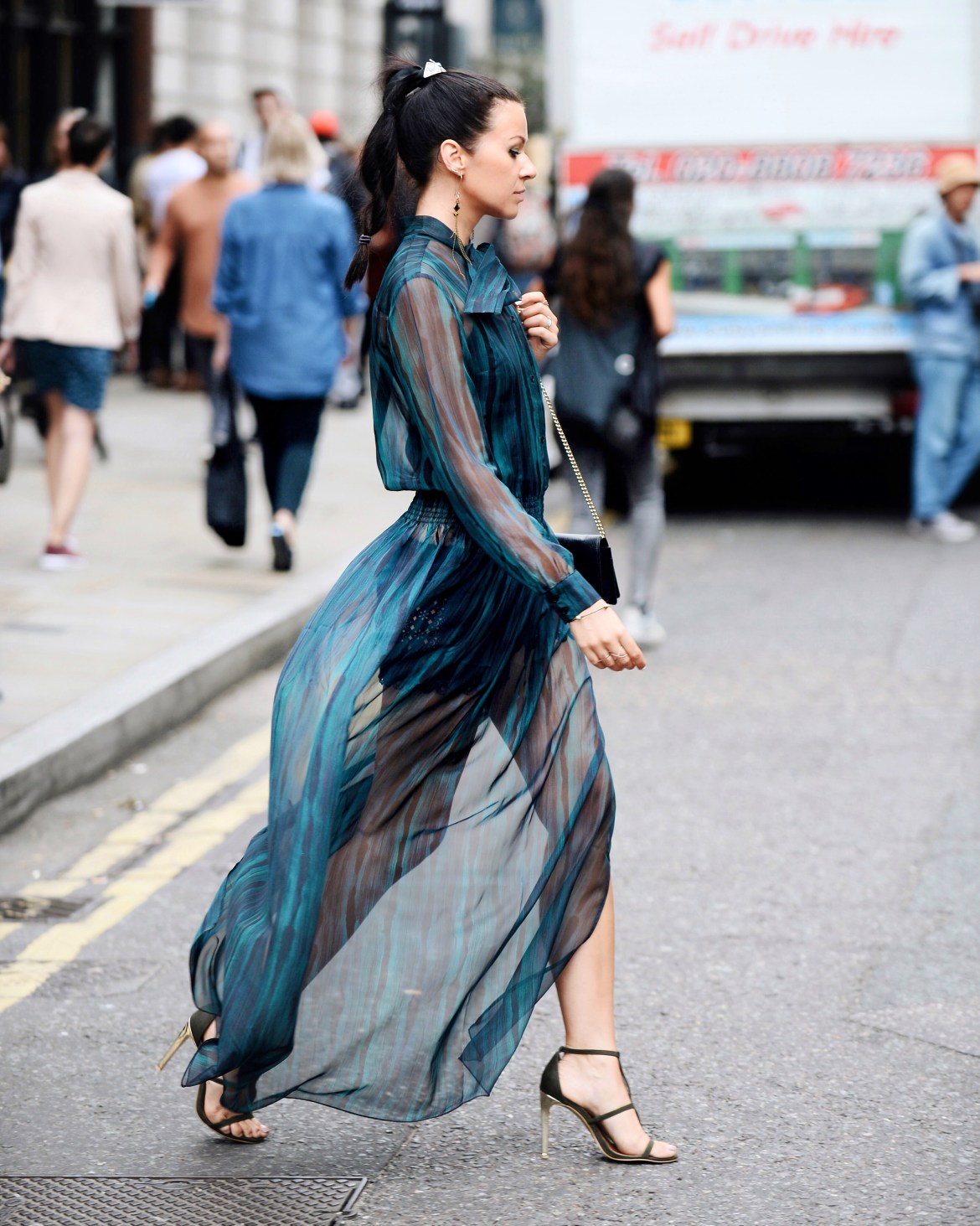 "Street beauty"  wearing a dress that is easy to see through is not very subtle - 6