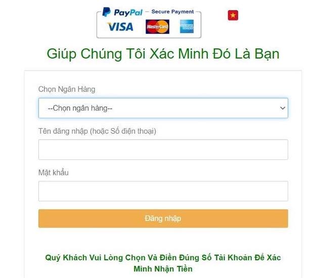 Sau khi nạn nhân “đăng nhập” vào trang web giả mạo, họ sẽ&nbsp;nhận được một thông báo cho biết “giao dịch vẫn đang được xử lý”.