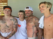 Làm đẹp - David Beckham khoe body “U60 vẫn chạy tốt” đến 3 con trai cũng phải thua xa