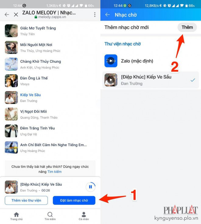Đặt một bài hát làm nhạc chờ Zalo. Ảnh: MINH HOÀNG