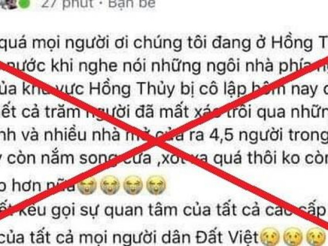 Cái kết đắng cho 2 kẻ bịa chuyện Facebook “Hàng trăm người Lệ Thủy chết trong lũ”