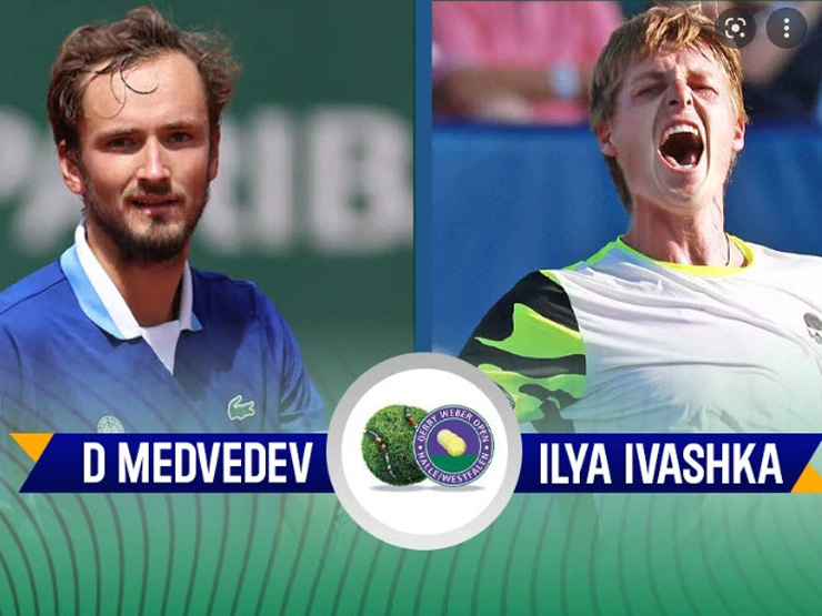 Video tennis Medvedev - Ivashka: Đẳng cấp hơn hẳn, giành vé xứng đáng (Halle Open)
