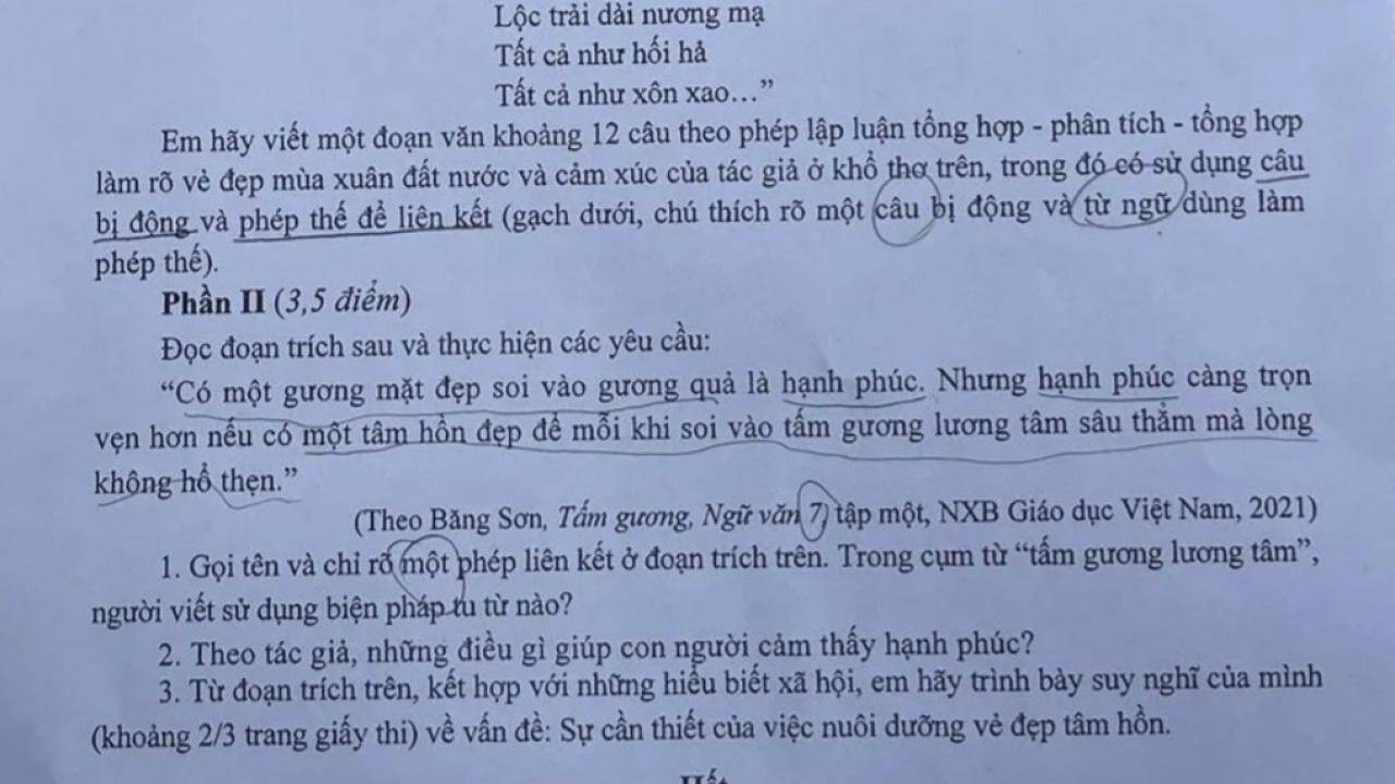 Đáp án đề thi môn Ngữ văn tuyển sinh lớp 10 Hà Nội năm 2022 - 3