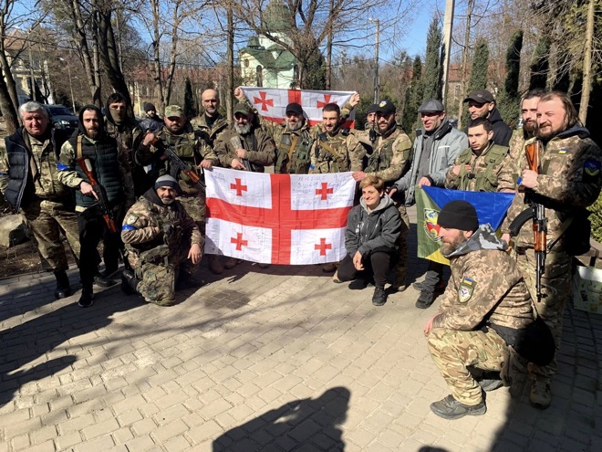 Lính đánh thuê thuộc đơn vị&nbsp;Georgian Legion ở Ukraine.