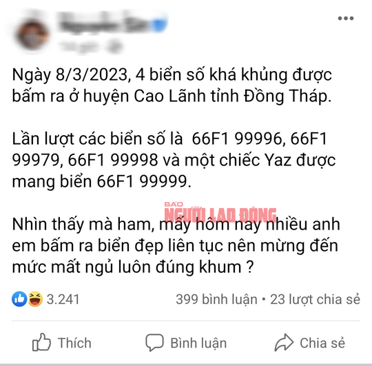 Thông tin từ một tài khoản Facebook