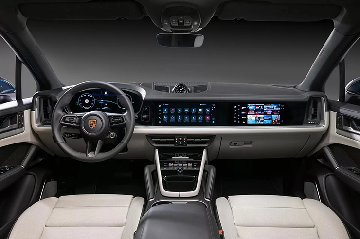 Porsche Cayenne 2024 lộ thiết kế nội thất với màn hình trải dài hết táp lô - 1