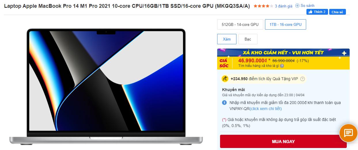 Bảng giá MacBook tháng 4: Giảm giá lên tới 10 triệu đồng - 2