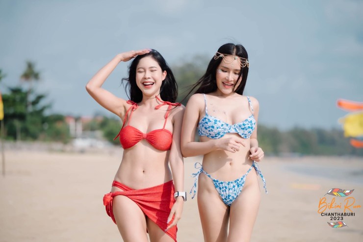 Háo hức xem Á hậu, hot-girl mặc bikini chạy đua ở bãi biển Thái Lan - 6