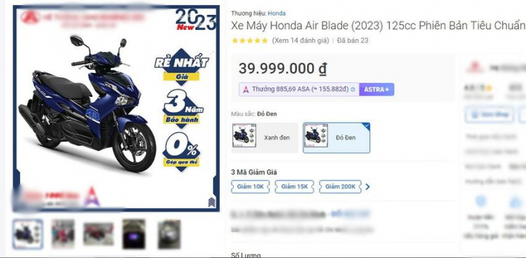 Honda Air Blade bất ngờ bán ra với giá chưa tới 40 triệu đồng - 1