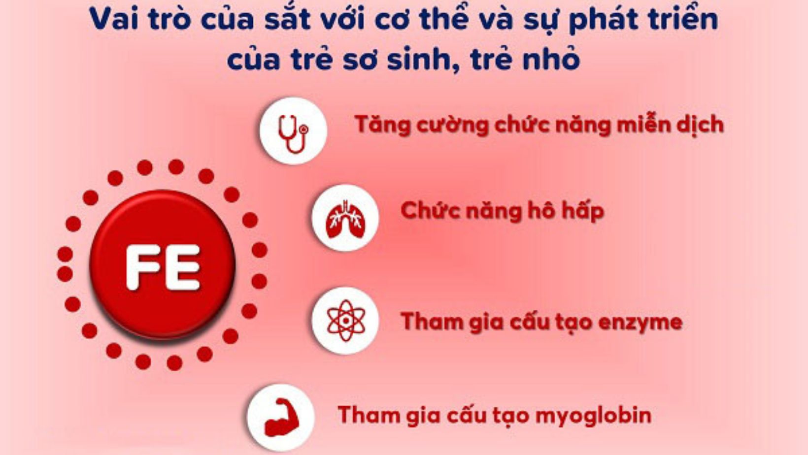 Sắt là “chìa khóa” quan trọng đối với hệ miễn dịch của trẻ.