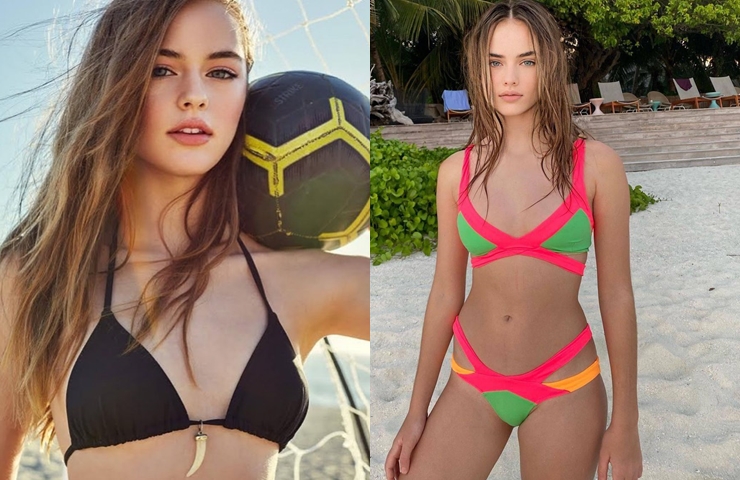 Kristina Pimenova ra dáng thiếu nữ với chiều cao 1m70, 3 vòng nảy nở.
