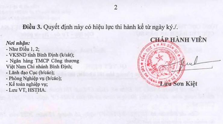 Quyết định&nbsp;về việc phong tỏa tài khoản, tài sản của Công ty CP Cảng Quy Nhơn.