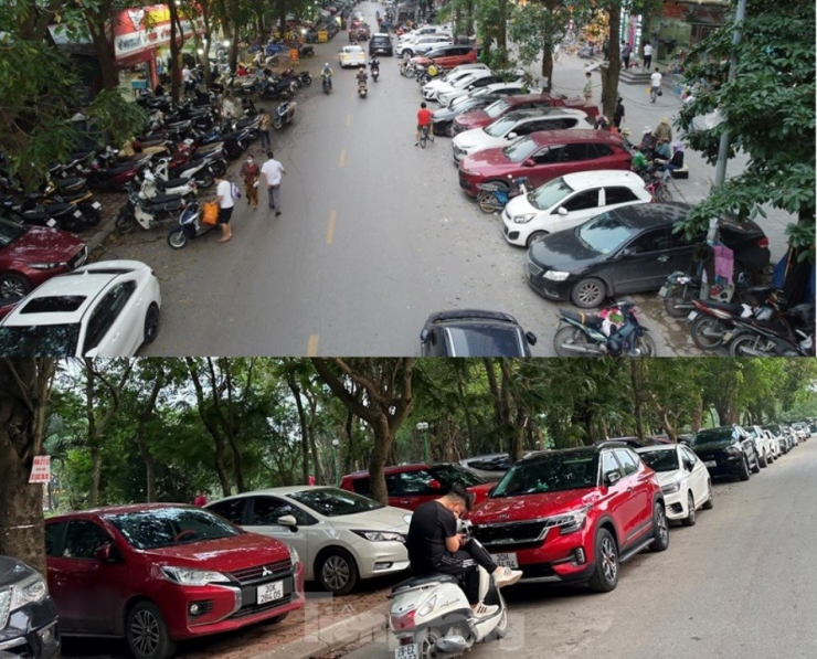 Xung quanh các tòa nhà, hiện có rất nhiều bãi trông xe không phép, bãi xe lậu. Các bãi xe này thậm chí chiếm cả đất công viên phía đối diện.