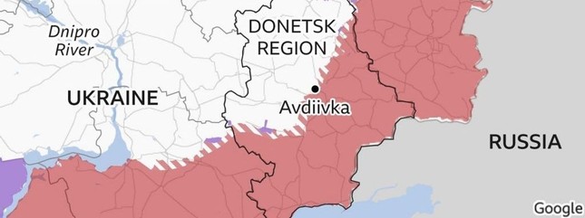 Vị trí Avdiivka. Đồ họa: BBC