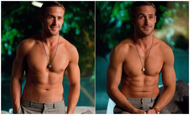 Ryan Gosling cuốn hút người đối diện nhờ body và gương mặt nam tính.&nbsp;
