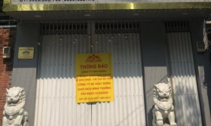 Công ty House Land trả mặt bằng, ngưng hoạt động.