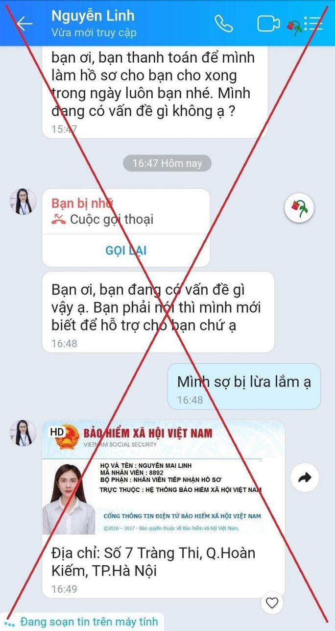 Mất tiền vì nhắn tin với fanpage giả BHXH Việt Nam