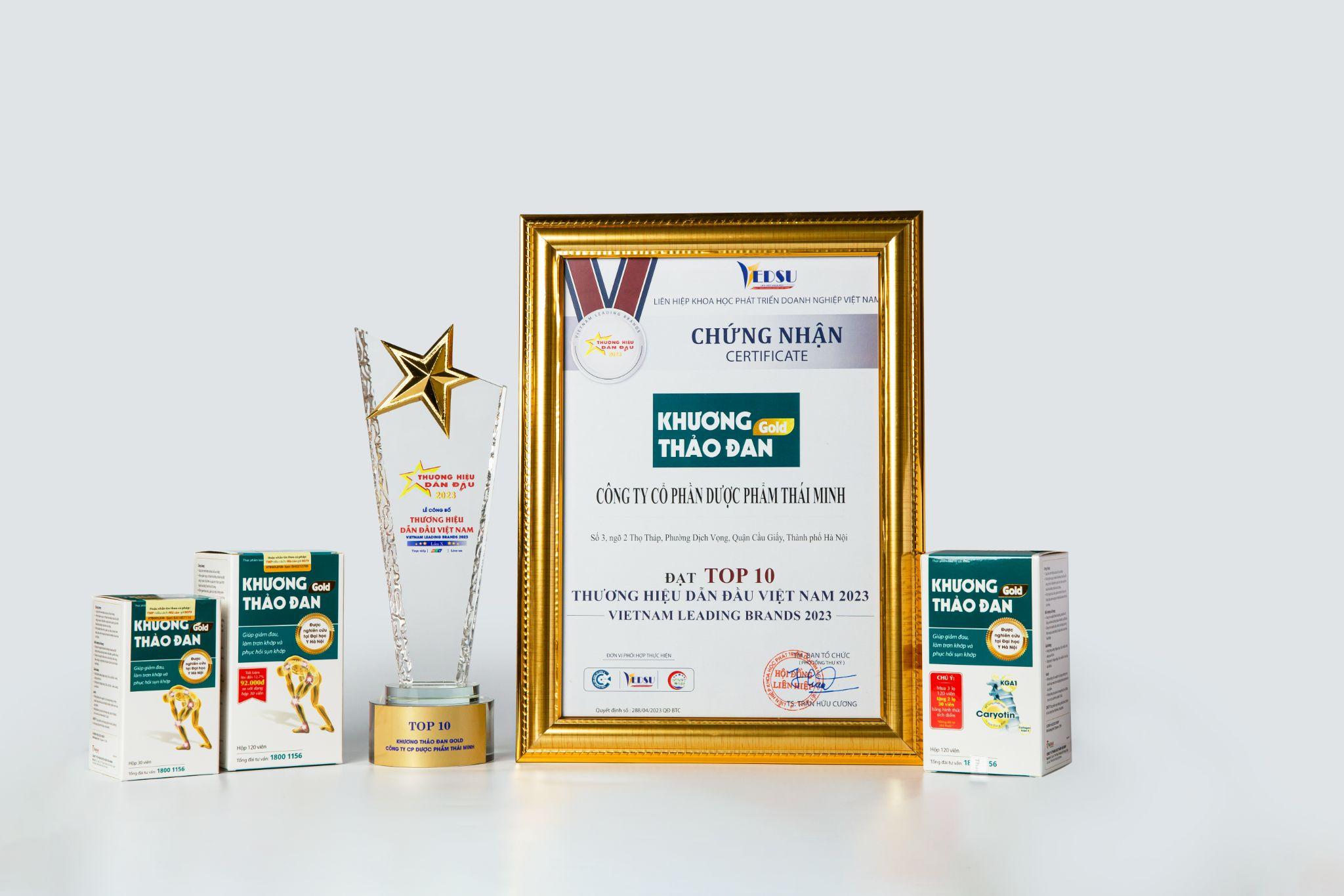 Khương Thảo Đan Gold - Giải pháp "vàng" cho bệnh khớp vinh danh tại Thương hiệu dẫn đầu Việt Nam 2023 - 2