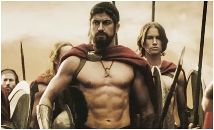 Tài tử Gerard Butler từng khoe body cường tráng khi hóa thân thành một&nbsp;chiến binh Hy Lạp dũng mãnh.