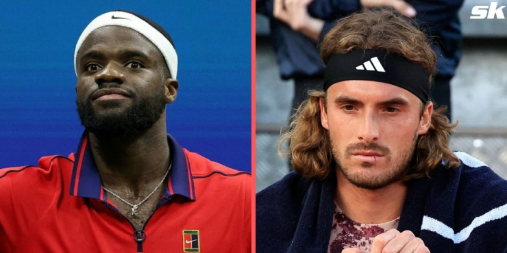 Tiafoe (trái) bị fan lên án vì "bắt nạt" Tsitsipas (bên phải)