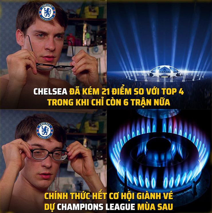 Chelsea chính thức hết cơ hội dự C1 mùa sau.