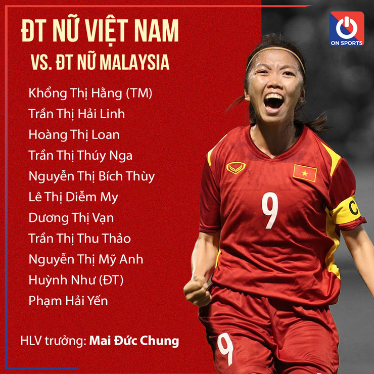 Trực tiếp bóng đá ĐT nữ Việt Nam - Malaysia: Huỳnh Như, Hải Yến đá chính (SEA Games 32) - 1