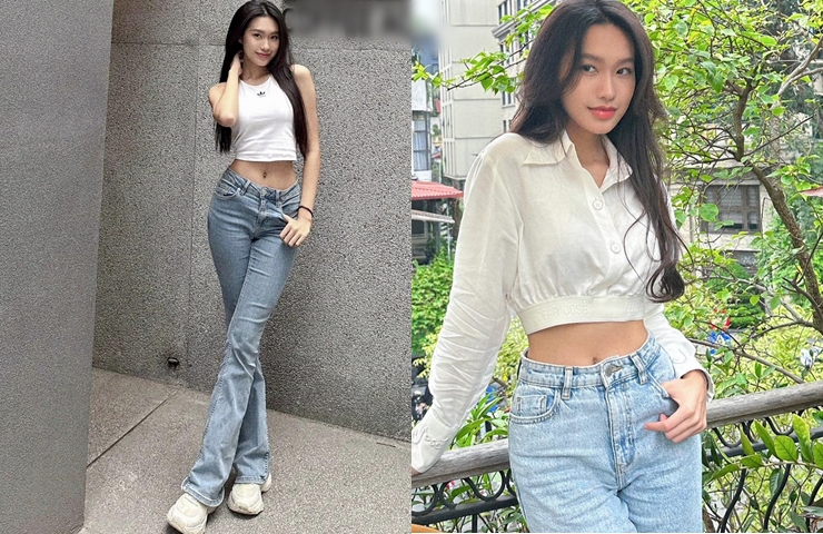 Đời thường, bạn gái Đoàn Văn Hậu cũng chuộng mặc quần jeans với áo sơ mi, áo phông. Vừa trẻ trung, năng động vừa tạo cảm giác thoải mái cho người mặc.