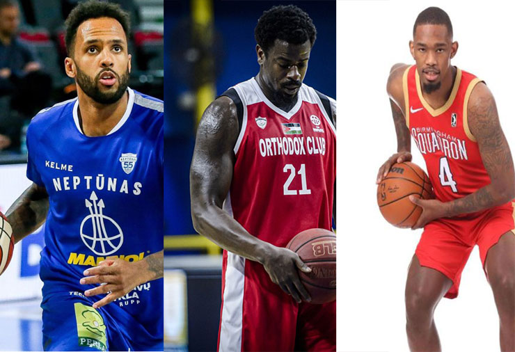 Bộ ba ngôi sao nhập tịch gốc Mỹ của ĐT bóng chuyền nam 3x3 Campuchia: Darrin Dorsey (trái), Brandon Peterson (giữa) và Sayeed Pridgett