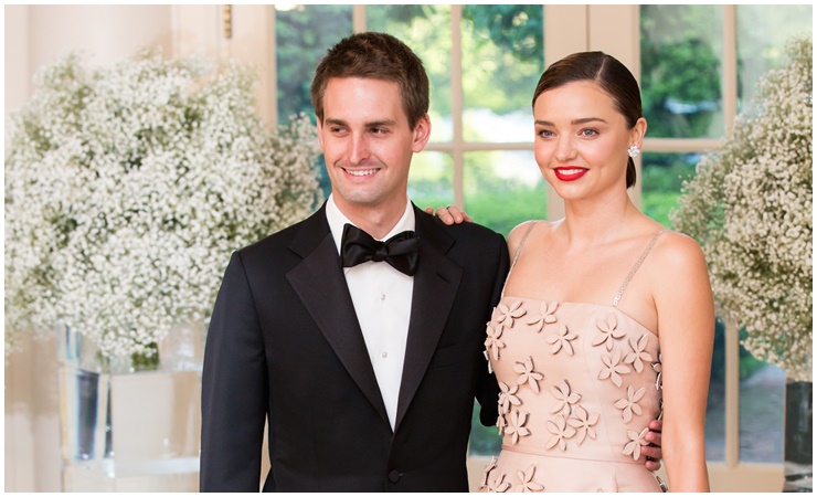 Evan Spiegel là tỷ phú công nghệ nổi tiếng và có cuộc hôn nhân viên mãn với siêu mẫu Miranda Kerr.
