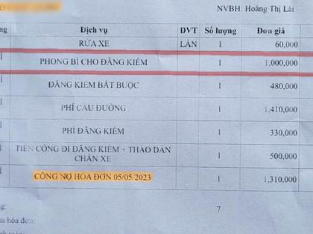 Trần tình của chủ gara ô tô có tờ hóa đơn chi ”Phong bì cho đăng kiểm”