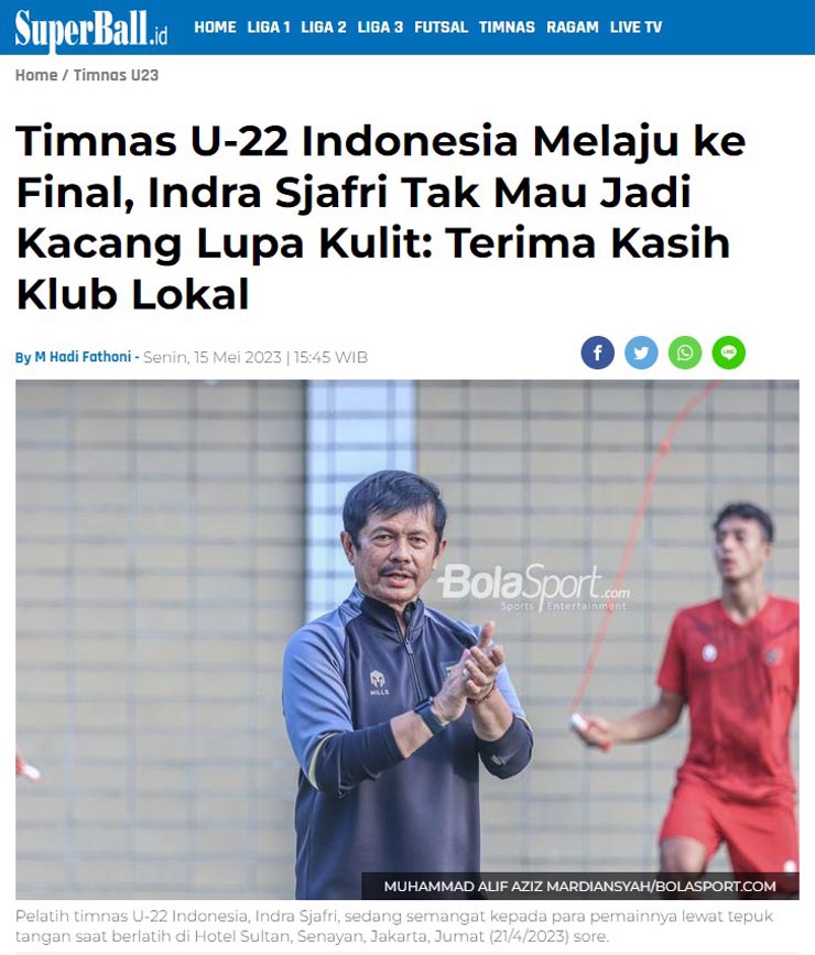 Tờ Super Ball khuyên U22 Indonesia nên đưa trận chung kết vào hiệp phụ