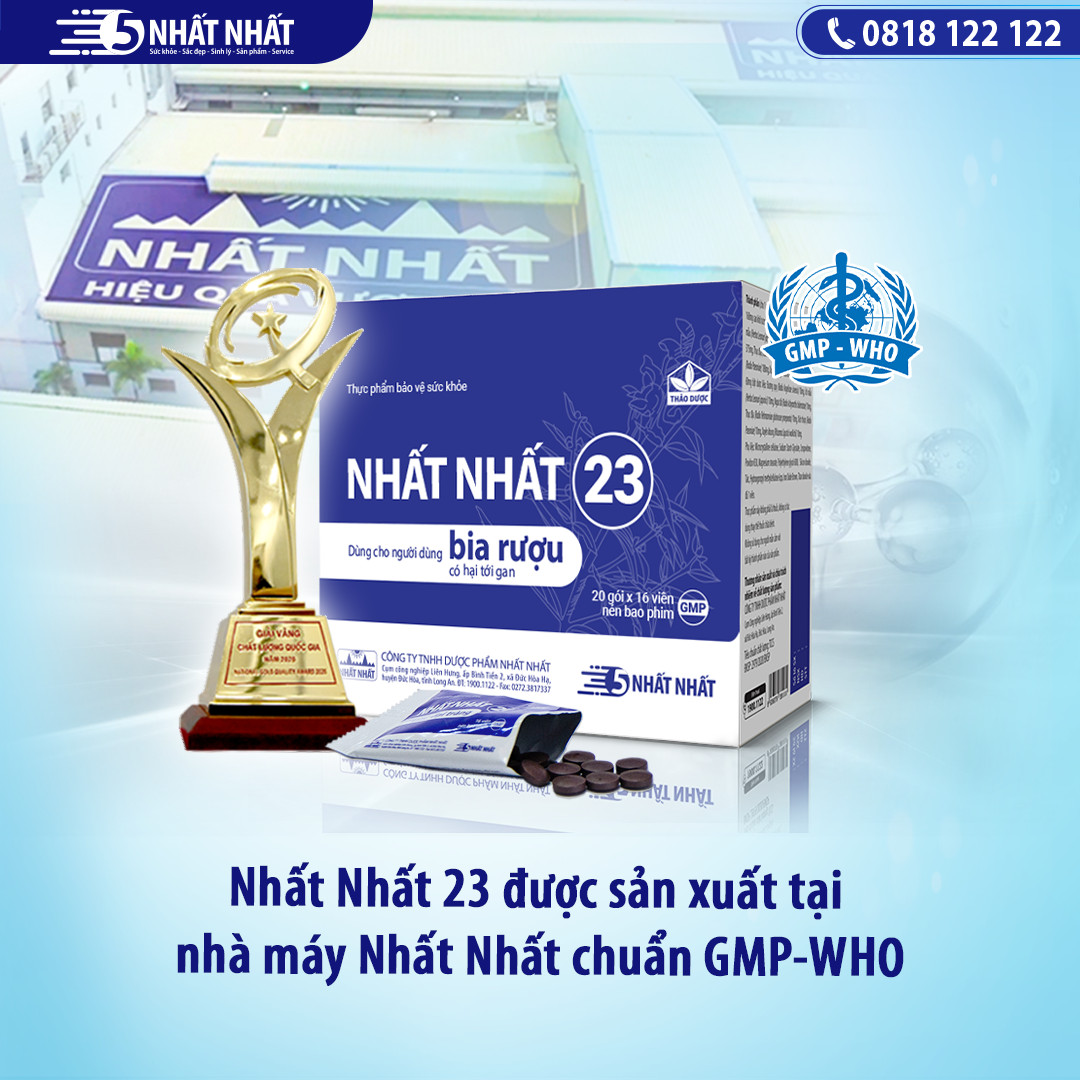 Nhất Nhất 23 là sản phẩm của Dược phẩm Nhất Nhất dành riêng cho người hay uống rượu bia