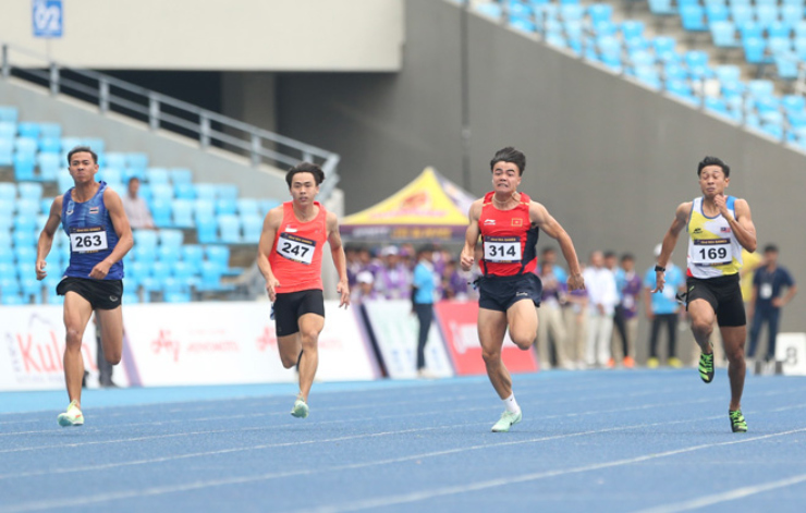 Điền kinh nam Thái Lan thống trị nội dung 100m, 200m tại SEA Games 32