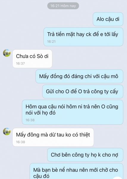 Nhiều tin nhắn đòi nợ nhẹ nhàng của vợ chồng chị Hiền nhưng sau đó Quý trả lời rất tục tĩu.&nbsp;