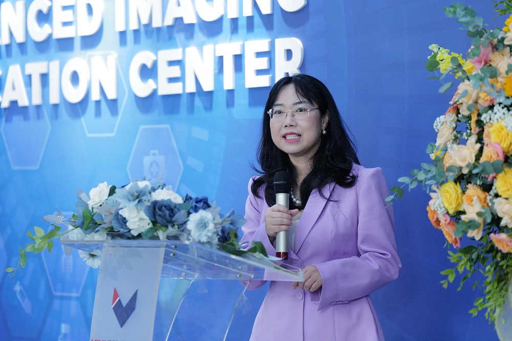 Tiến sĩ Lê Mai Lan – Chủ tịch Hội đồng trường Đại học VinUni phát biểu tại Lễ khai trương Trung tâm