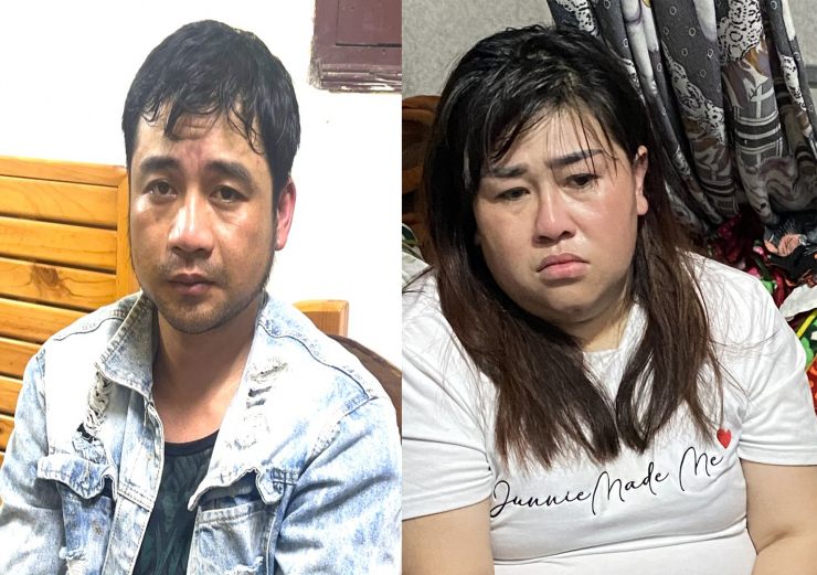 Phan Quốc Dũng và Huỳnh Thị Thu Trang bị bắt giữ. Ảnh: Công an Đà Lạt