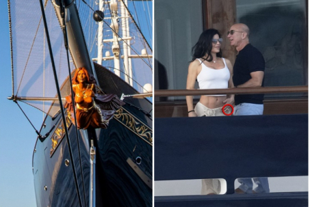 Tỷ phú Amazon "chơi trội" khi khắc tượng bạn gái trên siêu du thuyền, tuyên bố đính hôn