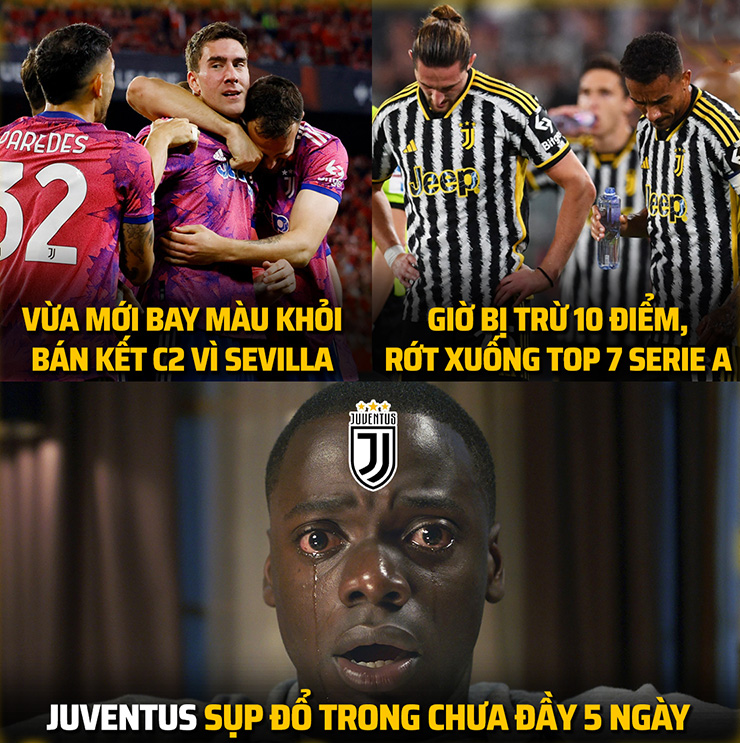 Juventus tiếp tục bị trừ điểm, bay khỏi top 4.