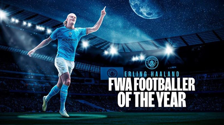 Erling Haaland lập kỷ lục thâu tóm cú đúp giải thưởng&nbsp;"Cầu thủ xuất sắc nhất" và "Cầu thủ trẻ xuất sắc nhất" của giải Ngoại hạng Anh trong cùng một mùa giải.do FWA bầu chọn