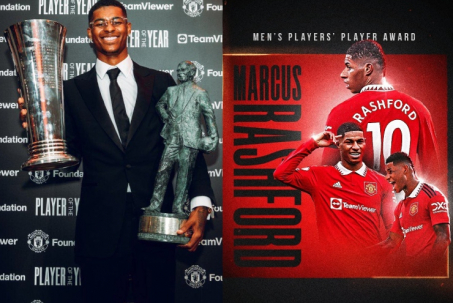 Rashford ẵm cú đúp giải thưởng hay nhất MU, Antony được vinh danh nhờ siêu phẩm