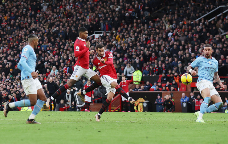 Bruno Fernandes và Marcus Rashford từng giúp MU thắng ngược Man City 2-1 ở vòng&nbsp;20 giải Ngoại hạng Anh