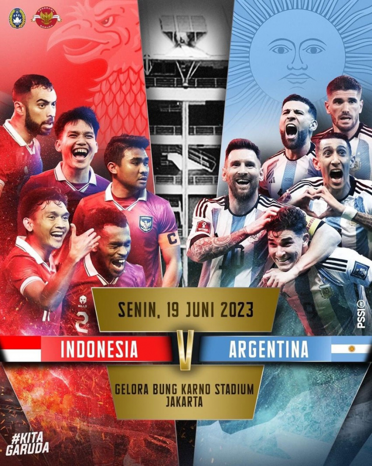Poster trận Indonesia - Argentina.