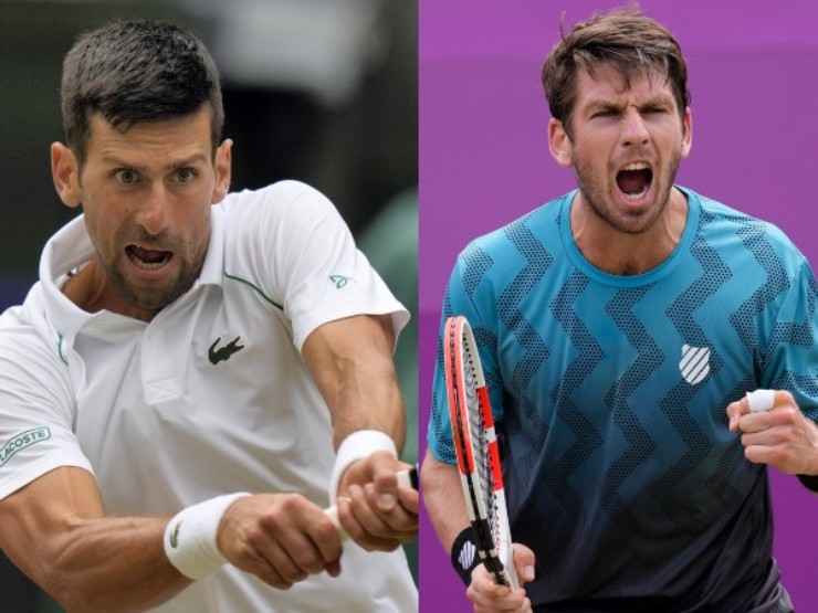 Norrie (phải) chỉ trích Djokovic khi tới muộn trận đấu Rome Open 2023
